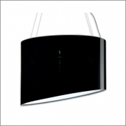 Falmec Spring E.ion-System, Schwarz, 80 cm, Inselhaube, mit 5 Jahren Garantie