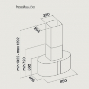 Falmec New York, Mirabilia, LED, Edelstahl, 85 cm, Maxi Inselhaube, mit 5 Jahren Garantie