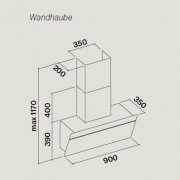 Falmec Butterfly, Design+, Schwarz/Glas, 90 cm, Wandhaube, mit 5 Jahren Garantie