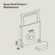 Falmec Downdraft 90, Haubenkrper, Edelstahl/Wei, mit 5 Jahren Garantie