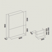 Falmec Ghost, Design+, Edelstahl/Glas Wei, 60 cm, Wandhaube, mit 5 Jahren Garantie
