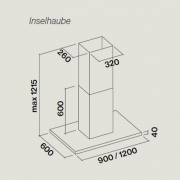 Falmec Lumen, Design, Edelstahl, 90 cm, Inselhaube, mit 5 Jahren Garantie