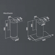Falmec Polar, Design, Edelstahl, 35 cm, Wandhaube, mit 5 Jahren Garantie