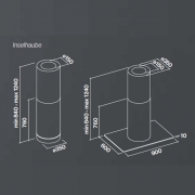 Falmec Polar, Design, Edelstahl, 35 cm, Inselhaube, mit 5 Jahren Garantie