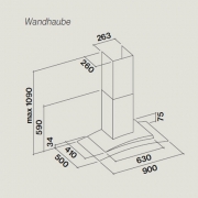 Falmec Atlas Glas, Design, Edelstahl, 90 cm, Wandhaube, mit 5 Jahren Garantie