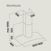 Falmec Astra Glas, Design, Edelstahl/Glas, 90 cm, Wandhaube, mit 5 Jahren Garantie