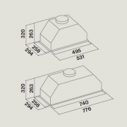 Falmec Murano, Design, Wei, 50 cm, Lfterbaustein. Mit 5 Jahren Hersteller-Garantie