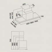 Falmec Virgola, Design, Edelstahl, 120 cm, Wandhaube, mit 5 Jahren Garantie