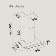 Falmec Kristal, Design, Edelstahl, 90 cm, Wandhaube, mit 5 Jahren Garantie