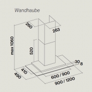Falmec Kristal, Design, Edelstahl, 90 cm, Wandhaube, mit 5 Jahren Garantie