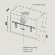 Falmec Flipper, Design, Glas/Kieselgrau satiniert, 85 cm, Wandhaube, mit 5 Jahren Garantie