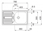 Franke Nova ETN 614 Einbausple Edelstahl seidenmatt, reversible Einbaumglichkeit, ohne Ablaufgarnitur, 101.0288.050