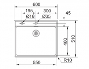 Franke Mythos MTX 210-55 A Einbausp�le - SlimTop, 127.0303.726