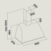 Falmec Ginevra Tile, Classic, Elfenbein, 90 cm, Wandhaube, mit 5 Jahren Garantie