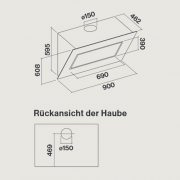 Falmec Quasar A+, 90 cm, schwarz, Wandhaube, mit 5 Jahren Garantie