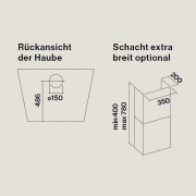 Falmec Diamante, Design, Edelstahl, 90 cm, Wandhaube, mit 5 Jahren Garantie