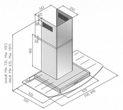 Silverline Kappa 60 cm KAW 653 EK Edelstahl Klarglas Wandhaube