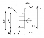 Franke Basis BFG 611-62 Fragranit DuraKleen Plus Farbe Steingrau, 114.0301.333