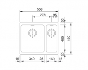 Franke Kubus KBG 160 Fragranit DuraKleen Plus Farbe Steingrau, 125.0023.793