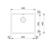 Franke Kubus KBG 110-50 Fragranit DuraKleen Plus Farbe Graphit, 125.0023.806