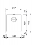 Franke Kubus KBG 110-34 Fragranit DuraKleen Plus Farbe Graphit, 125.0023.833