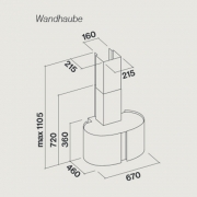 Falmec Elektra, Mirabilia, LED, Edelstahl, 67 cm, Wandhaube, mit 5 Jahren Garantie