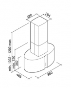 Falmec Elektra, Mirabilia, LED, Edelstahl, 85 cm, Maxi-Inselhaube, mit 5 Jahren Garantie