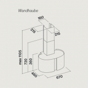 Falmec Manhattan, Mirabilia, LED, Edelstahl, 67 cm, Wandhaube, mit 5 Jahren Garantie