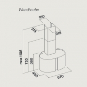 Falmec Pharo, Mirabilia, LED, Edelstahl, 67 cm, Wandhaube, mit 5 Jahren Garantie