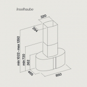Falmec Pharo, Mirabilia, LED, Edelstahl, 85 cm, Maxi-Inselhaube, mit 5 Jahren Garantie