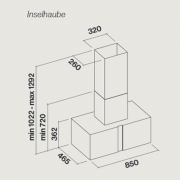 Falmec Maia, Mirabilia, LED, Edelstahl, 85 cm, Maxi-Inselhaube, mit 5 Jahren Garantie