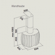 Falmec Prestige, Design+, Edelstahl/Wei, 65 cm, Wandhaube, mit 5 Jahren Garantie