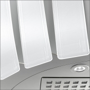 Falmec Prestige, Design+, Edelstahl/Wei, 75 cm, Inselhaube, mit 5 Jahren Garantie