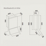 Falmec Rialto, Design+, Edelstahl, 55/82 cm, Wandhaube, mit 5 Jahren Garantie