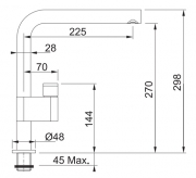 Franke Grammy Einhebelmischer Festauslauf, Edelstahl, 115.0295.224