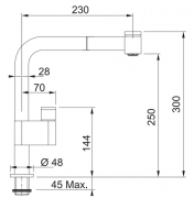 Franke Grammy Einhebelmischer Zugauslauf, Edelstahl, 115.0295.225