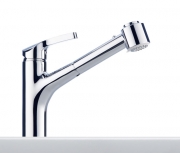 Franke Eco Einhebelmischer Zugauslauf und Jetbrause, Chrom, 115.0295.186