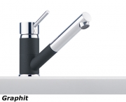 Franke Sinta Einhebelmischer Zugauslauf, Bi-Color Chrom/Onyx, 115.0297.487