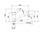 Franke Sinta Einhebelmischer Zugauslauf, Bi-Color Chrom/Magnolia, 115.0297.494