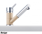 Franke Sinta Einhebelmischer Zugauslauf, Bi-Color Chrom/Beige, 115.0297.492