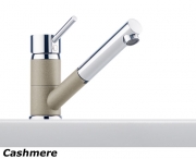 Franke Sinta Einhebelmischer Zugauslauf, Bi-Color Chrom/Beige, 115.0297.492