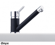 Franke Sinta Einhebelmischer Festauslauf, Bi-Color Chrom/Onyx, 115.0297.478