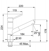Franke Rotondo Einhebelmischer Zugauslauf Niederdruck, Chrom, 115.0295.202