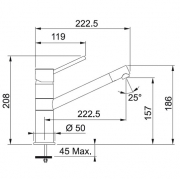 Franke Rotondo Einhebelmischer Festauslauf Niederdruck, Chrom, 115.0295.189