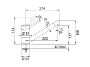 Franke Sinta Einhebelmischer Zugauslauf Niederdruck, Chrom, 115.0297.505