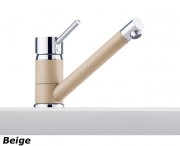 Franke Sinta Einhebelmischer Festauslauf Niederdruck, Bi-Color Chrom/Beige, 115.0297.502