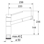 Franke BAT 350 Einhebelmischer Zugauslauf, Farbe Chrom/Chocolate, 115.0175.785