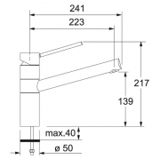 Franke BAT 340 Einhebelmischer Festauslauf, Farbe Chrom/Graphit, 115.0006.693