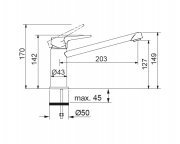 Franke Tico Einhebelmischer Hochdruck Festauslauf, Farbe Magnolia, 115.0282.402