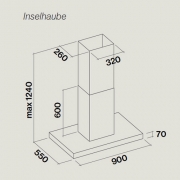 Falmec Plane White, Wei, 90 cm, Inselhaube, mit 5 Jahren Garantie